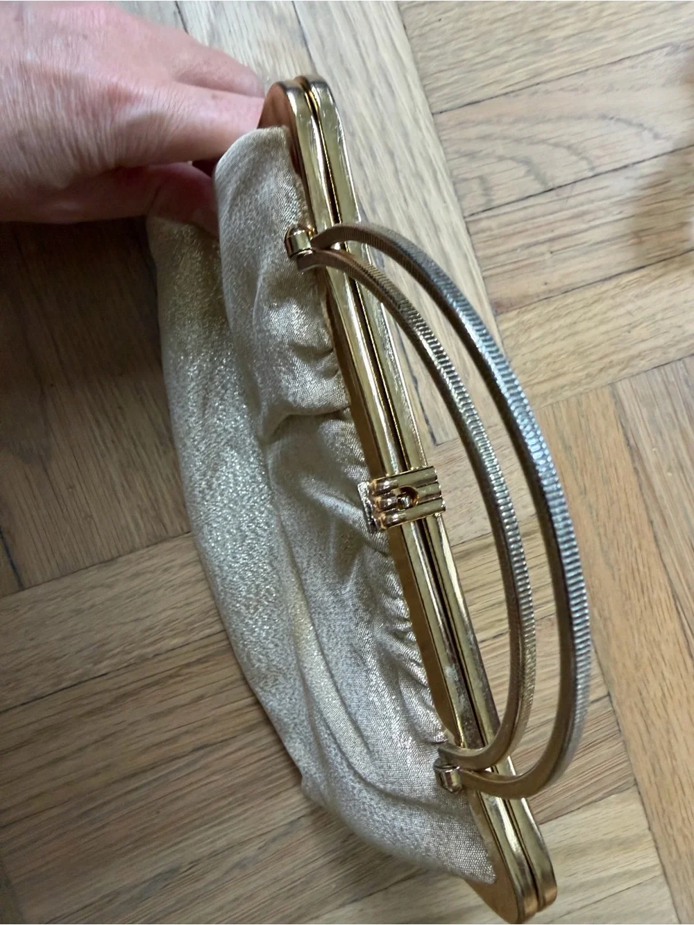 Elegant Gold Evening Top-Handle Bag